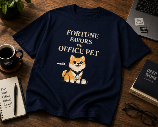 Fortune Favors The Office Pet Unisex Classic Crew 100% cotton T-Shirt
