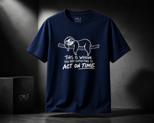 Funny Lazy Sloth Acting unisex classic crew 100 % cotton t shirt