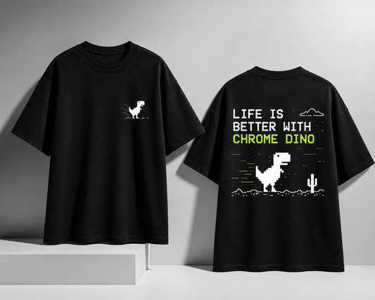 Chrome Dino Unisex Oversized Standard T-Shirt