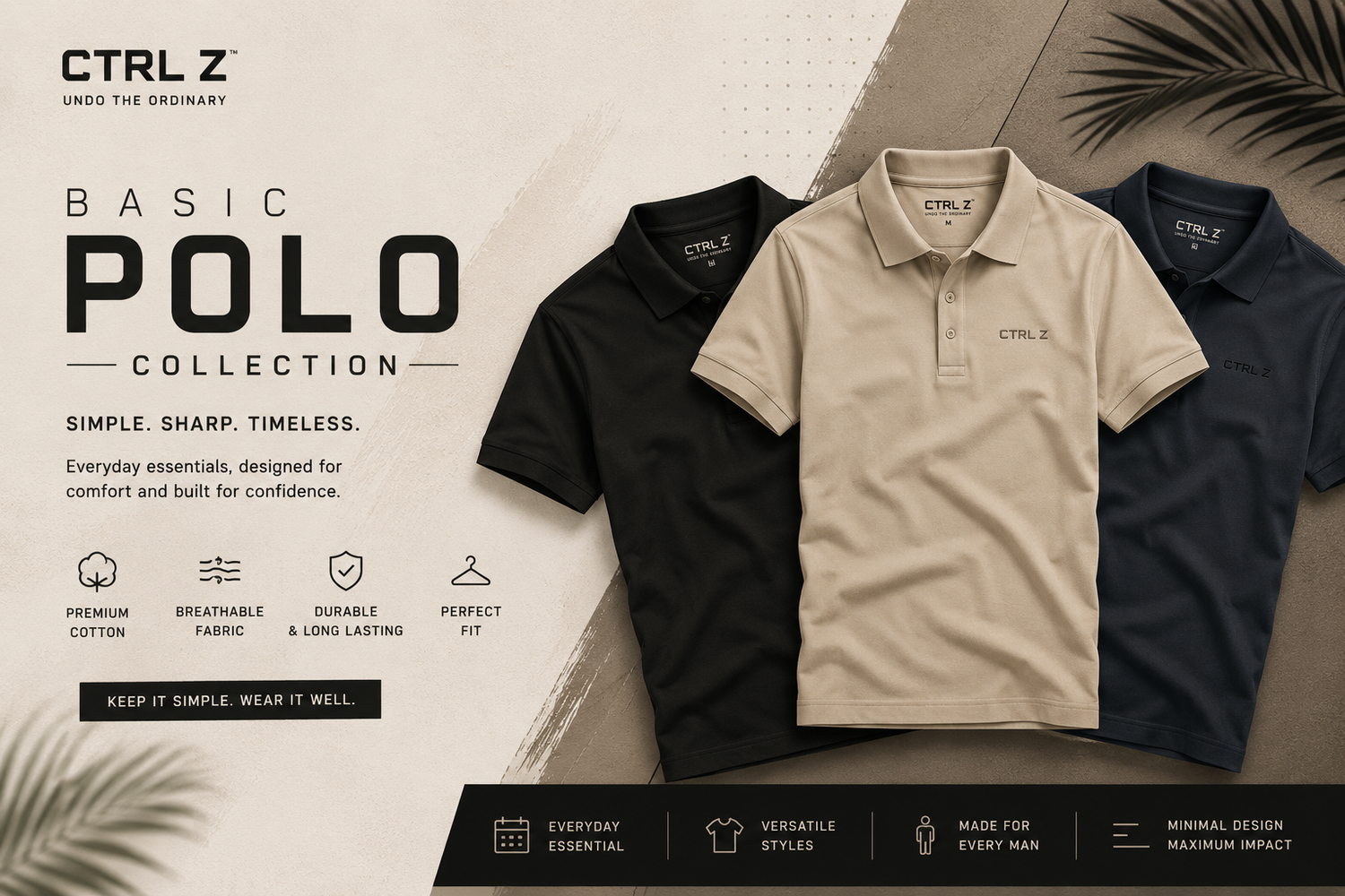 MEN'S POLO T SHIRT SYSTEM BASICS SERIES