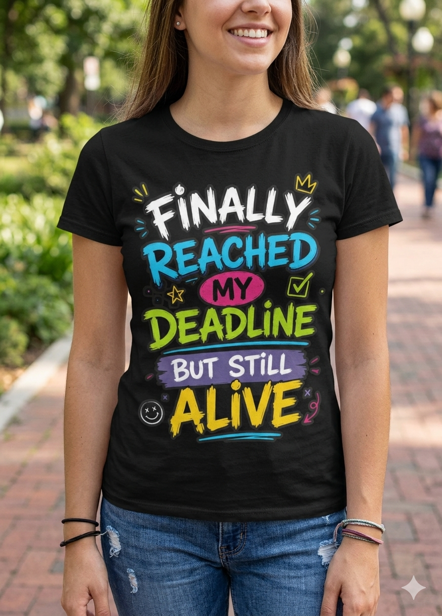 Finally Reached My Deadline but still Alive Unisex Basic T-Shirt