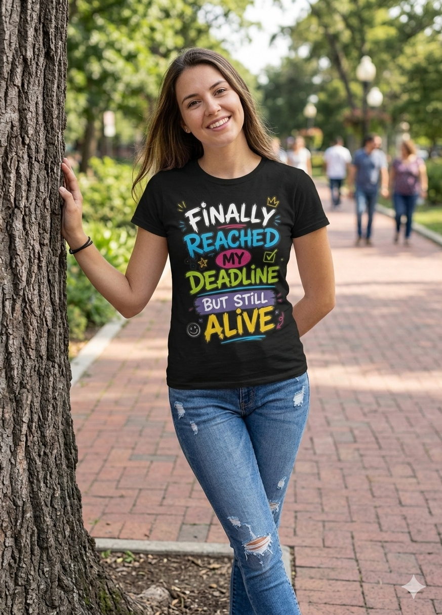 Finally Reached My Deadline but still Alive Unisex Basic T-Shirt
