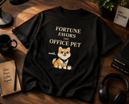 Fortune Favors The Office Pet Unisex Classic Crew 100% cotton T-Shirt