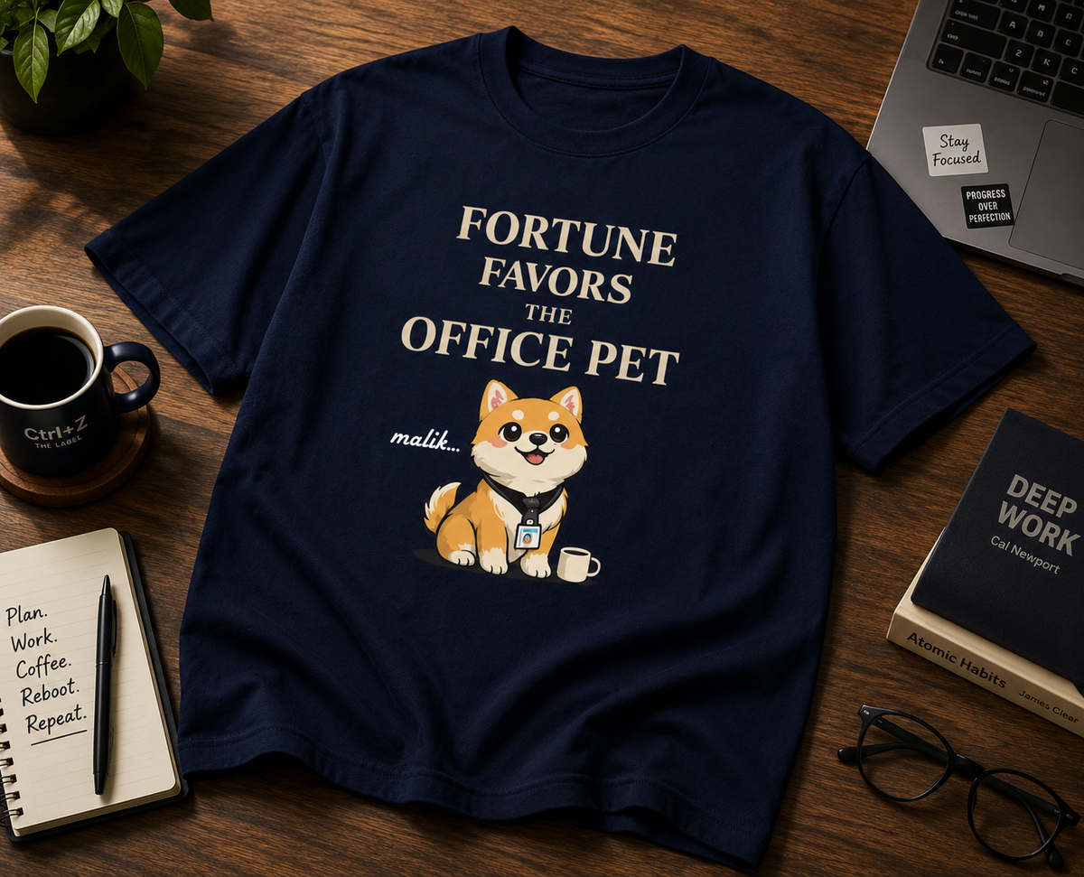 Fortune Favors The Office Pet Unisex Classic Crew 100% cotton T-Shirt