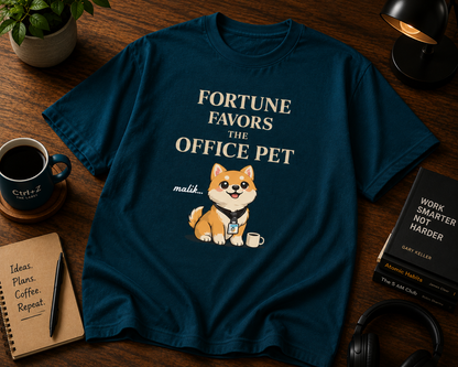 Fortune Favors The Office Pet Unisex Classic Crew 100% cotton T-Shirt