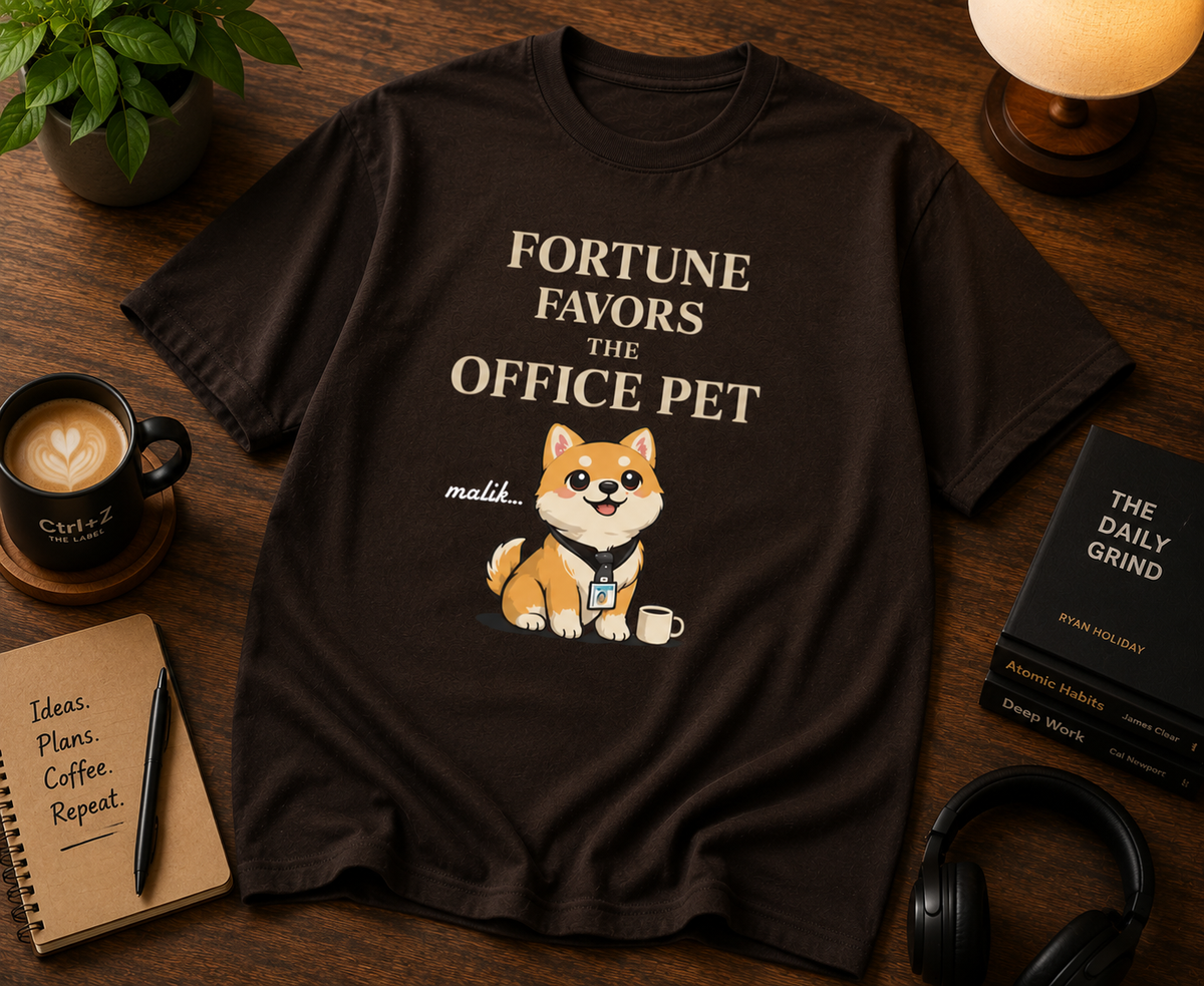 Fortune Favors The Office Pet Unisex Classic Crew 100% cotton T-Shirt