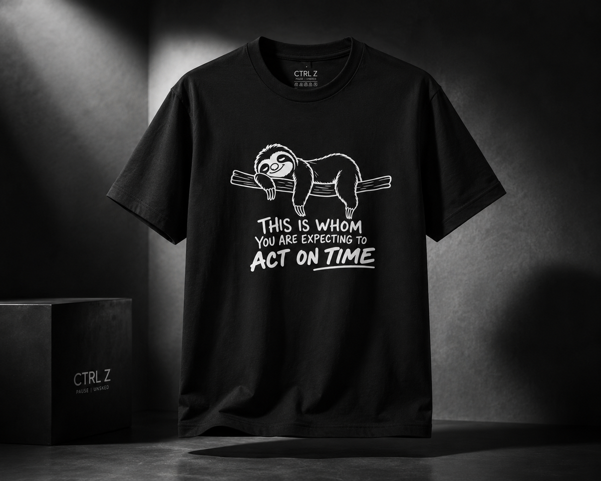 Funny Lazy Sloth Acting unisex classic crew 100 % cotton t shirt