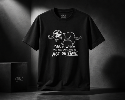 Funny Lazy Sloth Acting unisex classic crew 100 % cotton t shirt