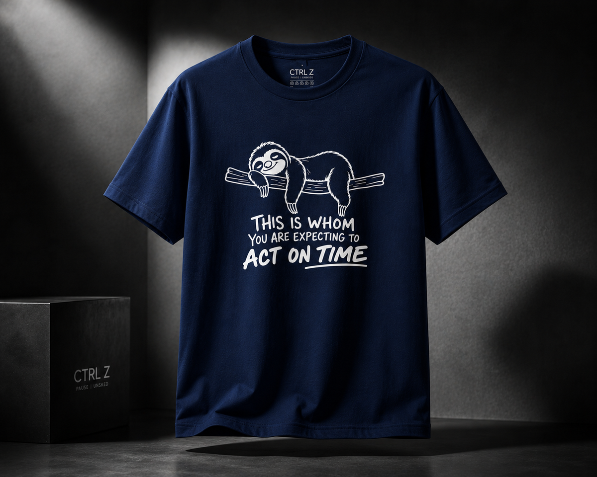 Funny Lazy Sloth Acting unisex classic crew 100 % cotton t shirt