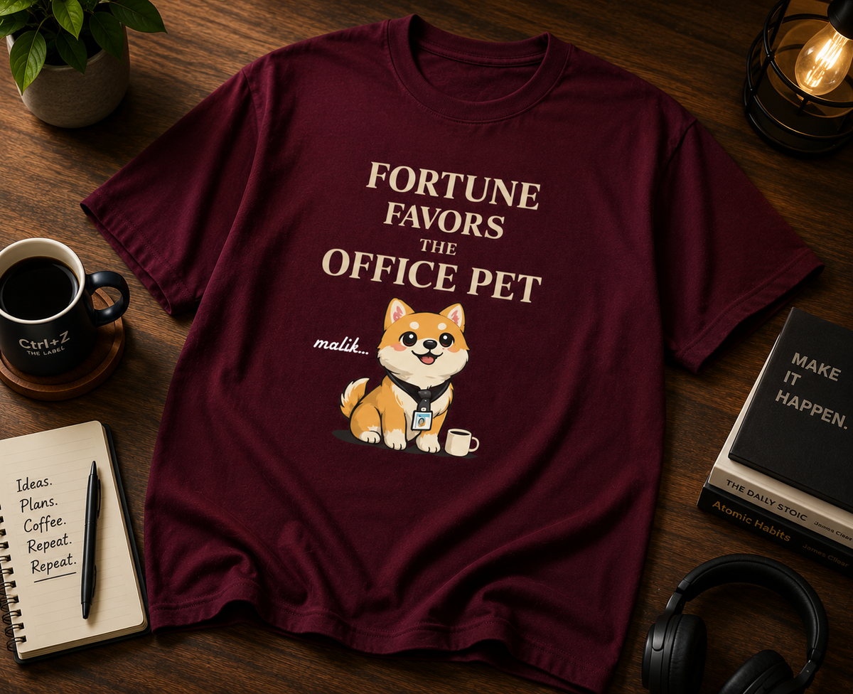 Fortune Favors The Office Pet Unisex Classic Crew 100% cotton T-Shirt