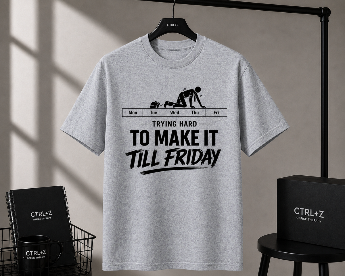 Trying hard to make it till Friday Unisex Classic Crew 100% cotton T-Shirt