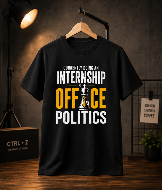Internship In Office Politics Unisex Classic Crew 100% cotton T-Shirt