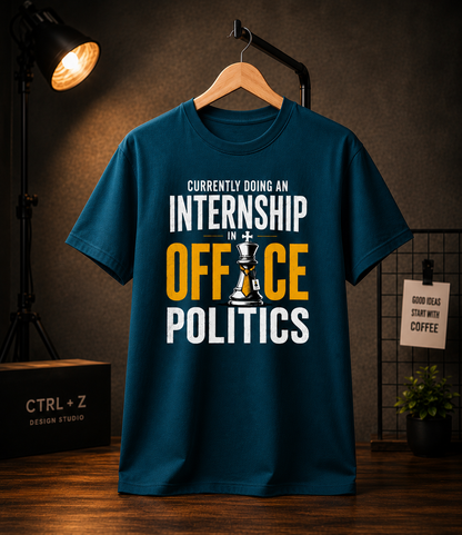 Internship In Office Politics Unisex Classic Crew 100% cotton T-Shirt