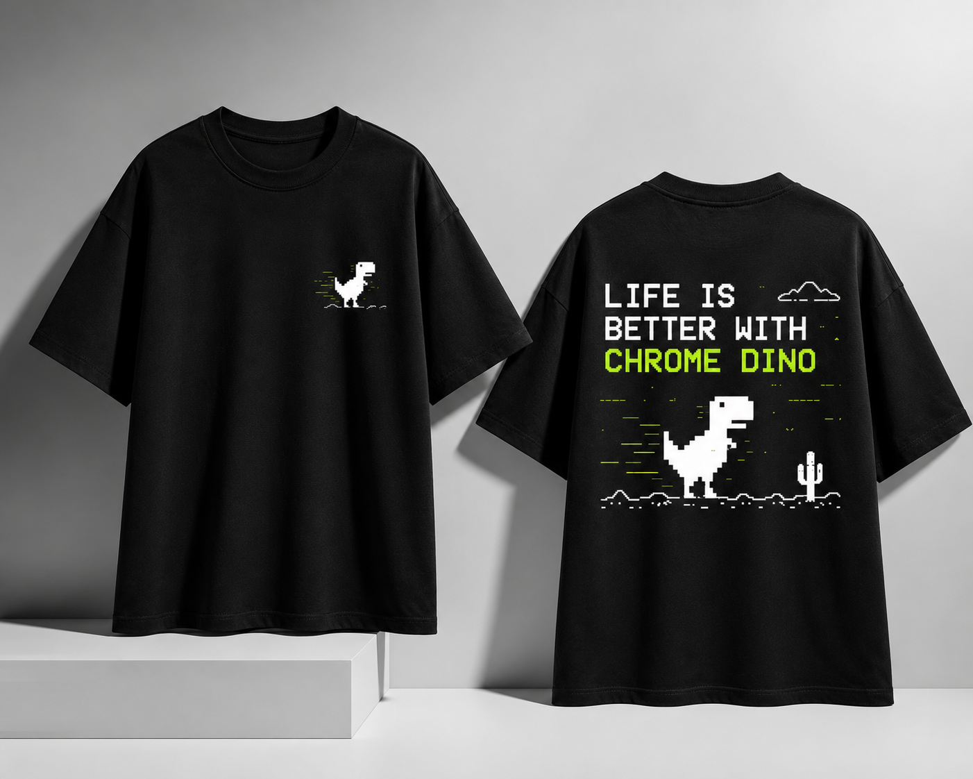 Chrome Dino Unisex Oversized Standard T-Shirt