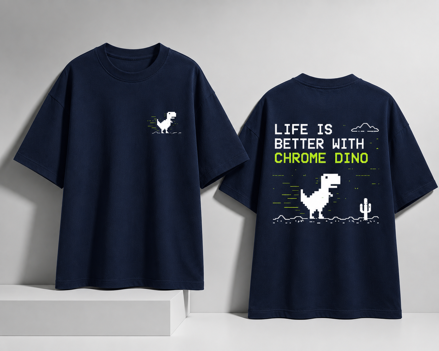 Chrome Dino Unisex Oversized Standard T-Shirt