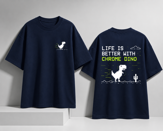 Chrome Dino Unisex Oversized Standard T-Shirt