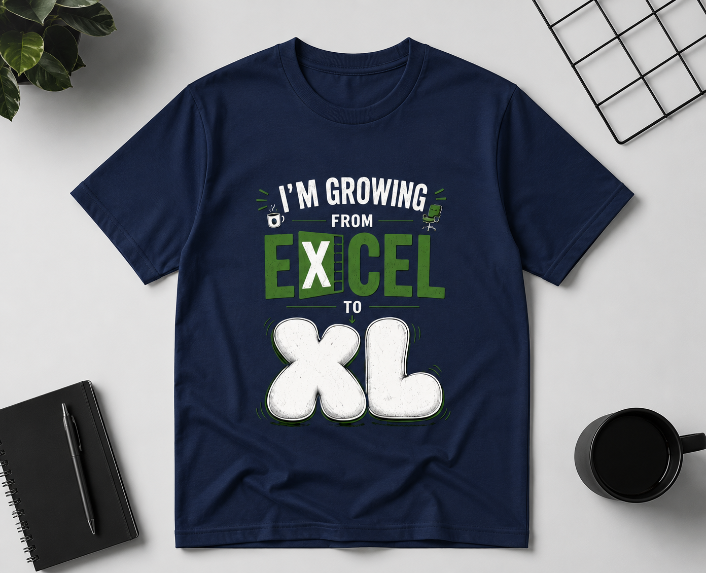 I'm Growing from Excel to XL Unisex Classic Crew 100% cotton T-Shirt