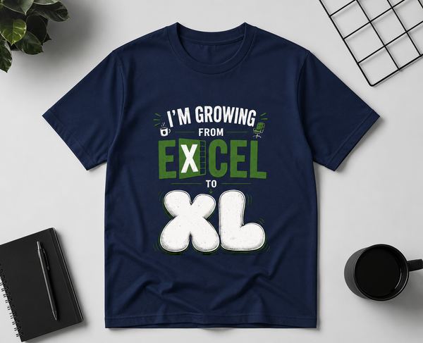 I'm Growing from Excel to XL Unisex Classic Crew 100% cotton T-Shirt