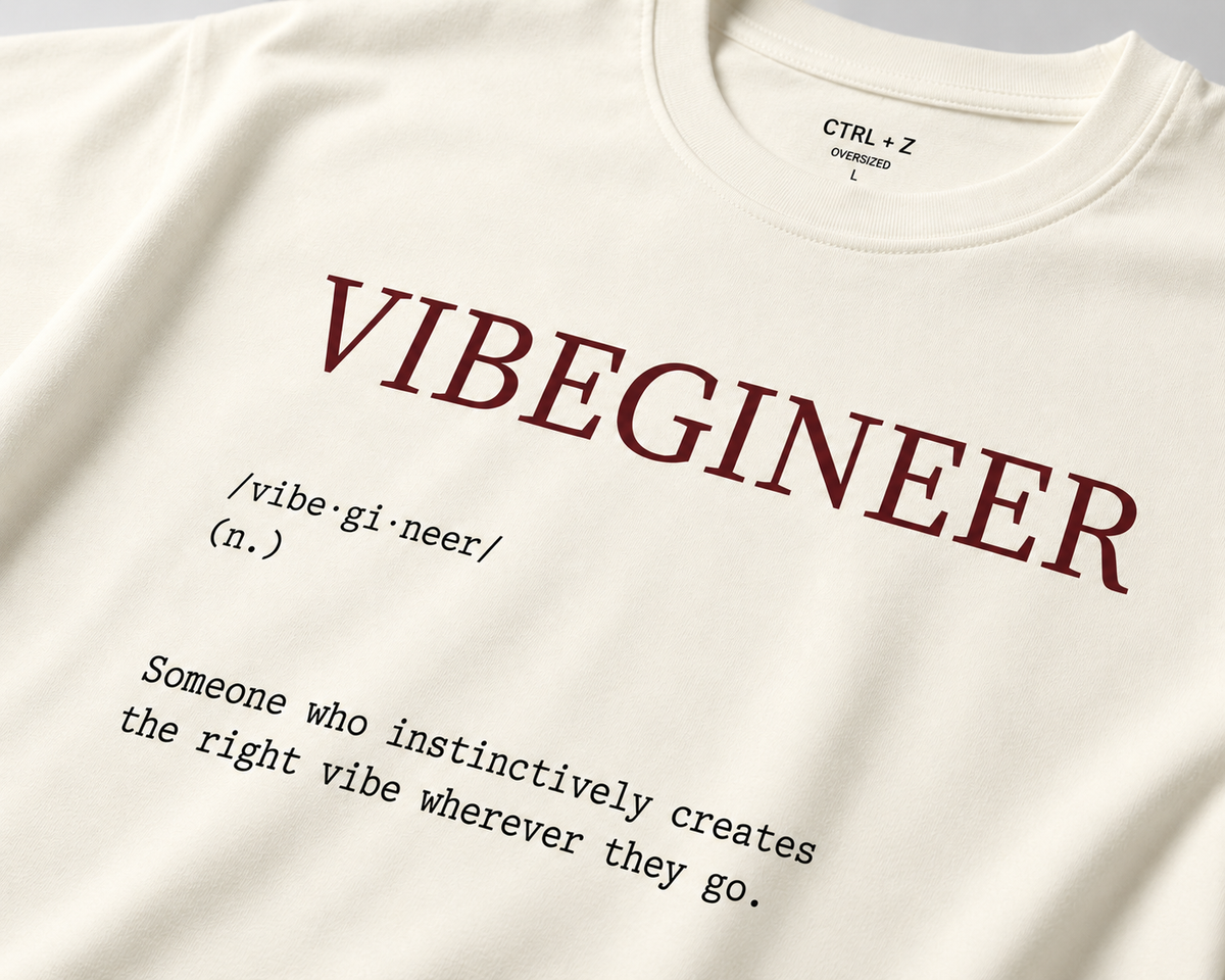Vibegineer™ Oversized T-Shirt | The CTRL Z Lexicon Collection