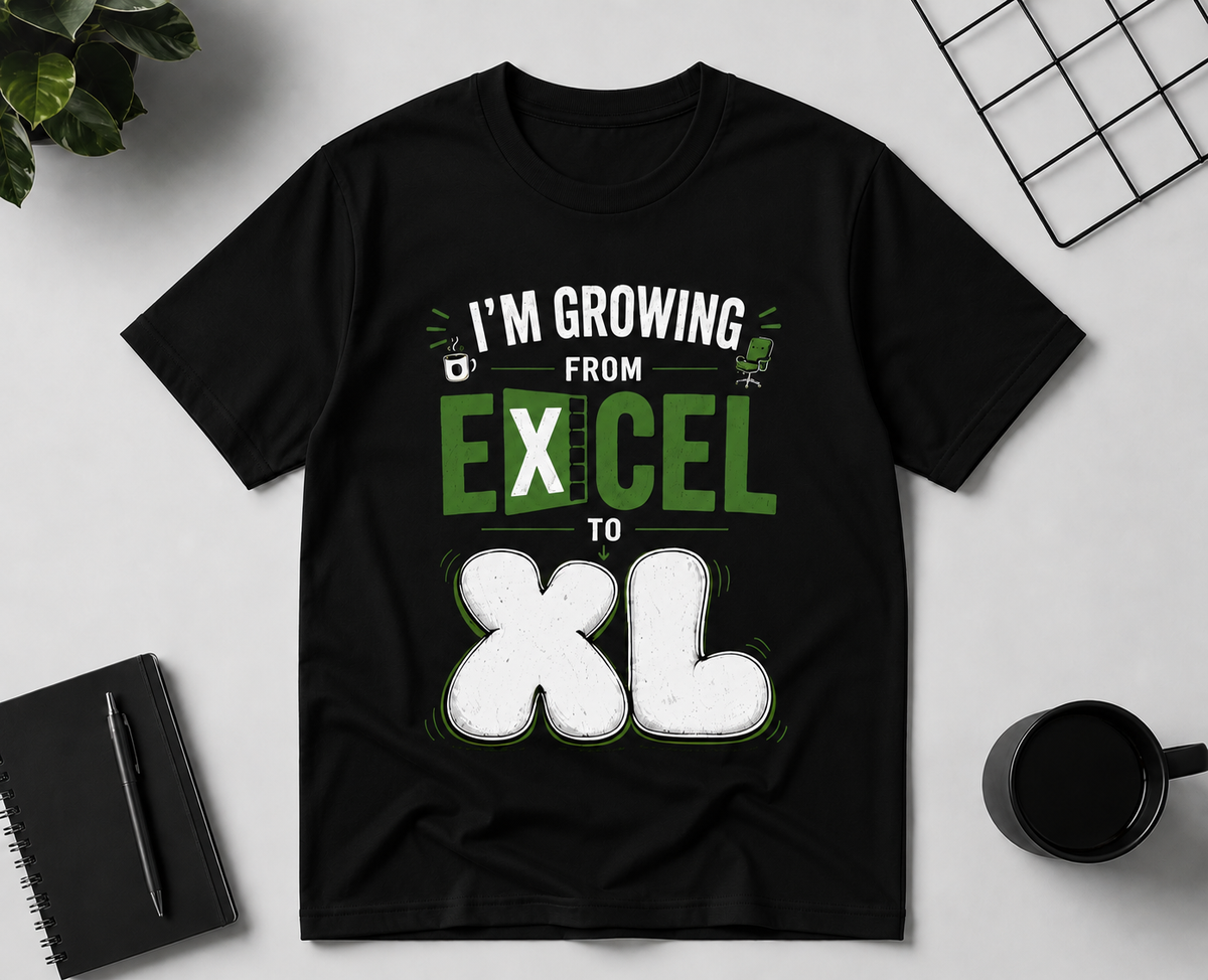 I'm Growing from Excel to XL Unisex Classic Crew 100% cotton T-Shirt