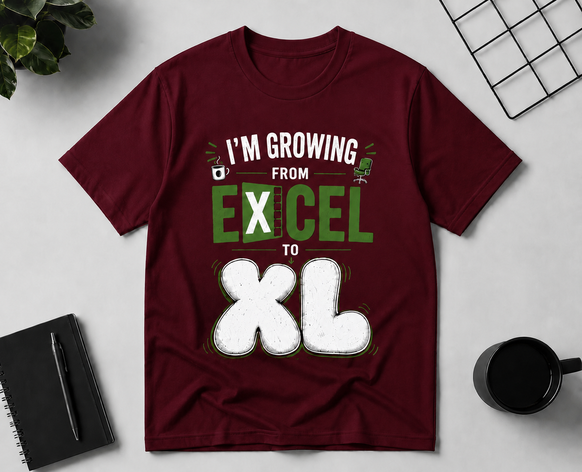 I'm Growing from Excel to XL Unisex Classic Crew 100% cotton T-Shirt