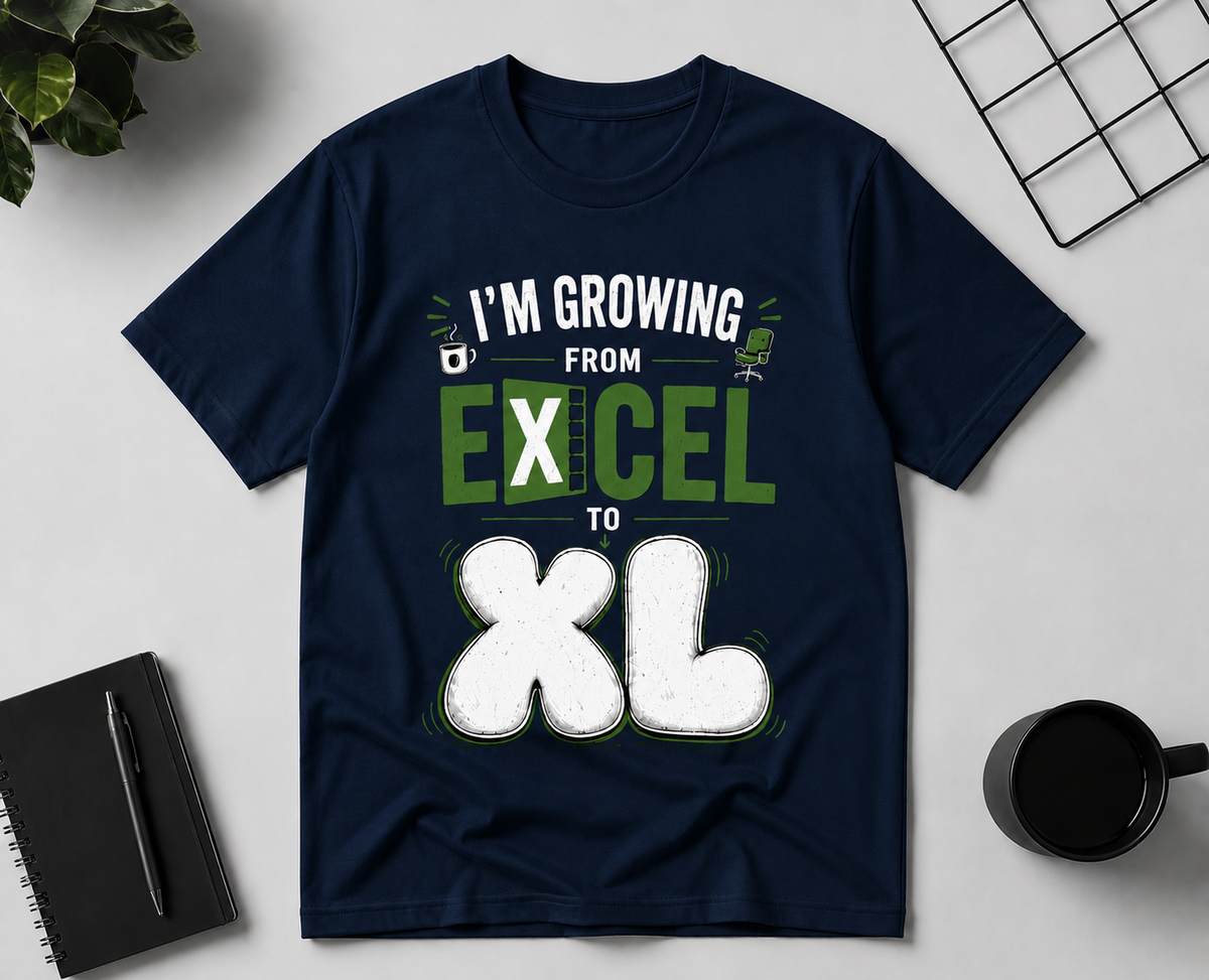 I'm Growing from Excel to XL Unisex Classic Crew 100% cotton T-Shirt