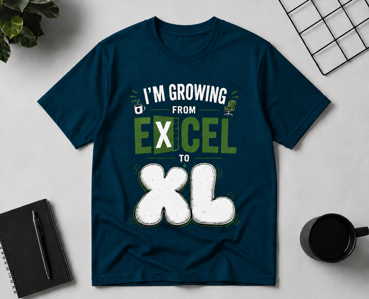 I'm Growing from Excel to XL Unisex Classic Crew 100% cotton T-Shirt